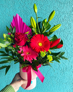 Pot of Valentines Blooms