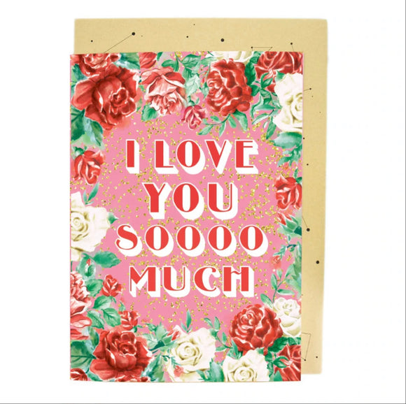 I Love You Roses Large Greeting Card